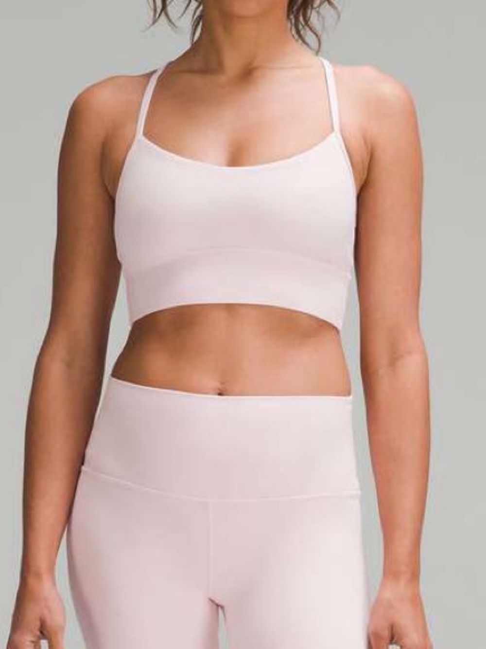 Lululemon flush pink flow y longline bra
